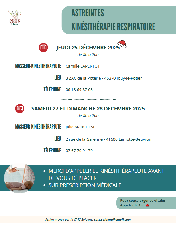 Astreintes Kin respi 25 12 25