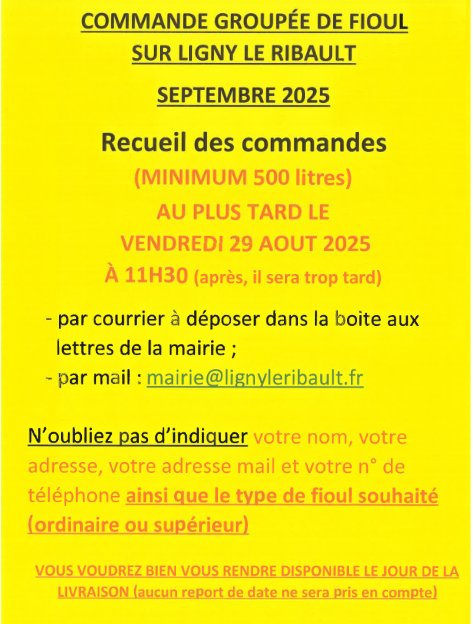 Commande fioul 08 2025