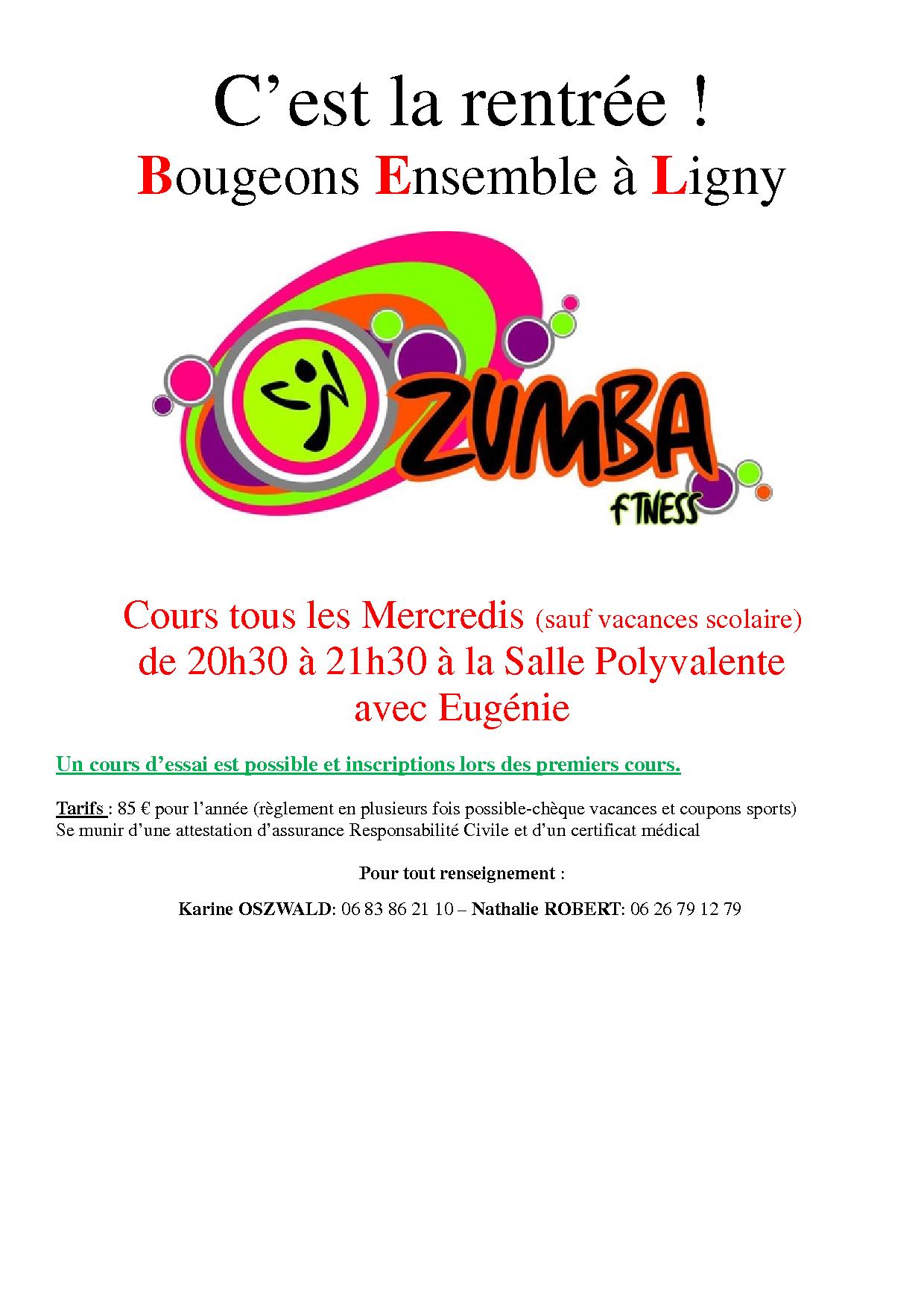 Affiche cours zumba