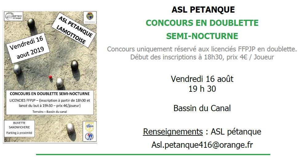 Petanque Lamotte 16 08 2019