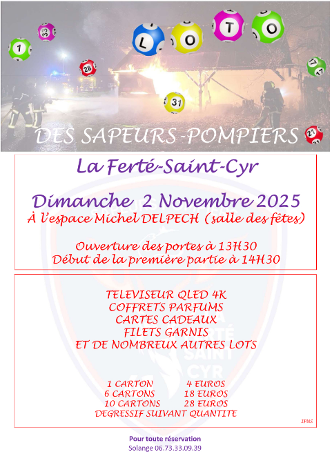 Loto Pompiers LFSC 02 11 25