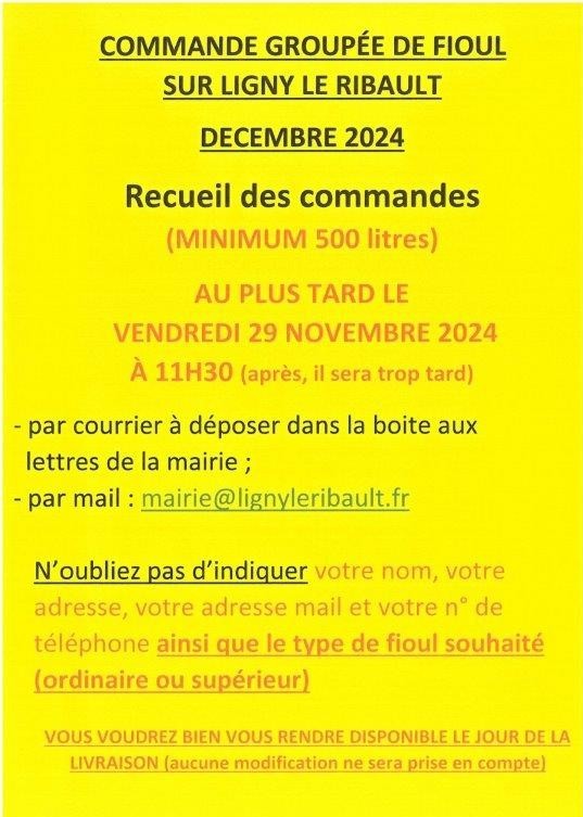 Commande fioul nov 2024