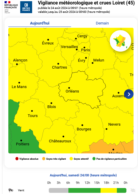 Meteo alerte jaune vent 24 08 24