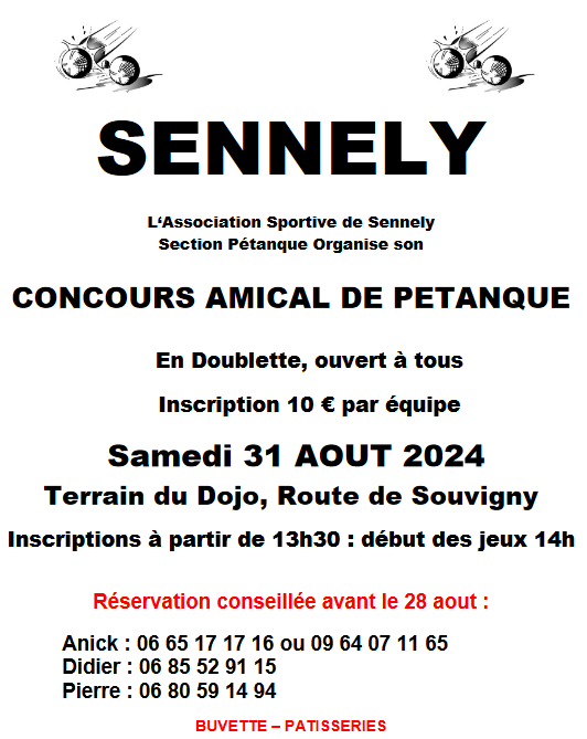 Concours petanque Sennely 31 08 24