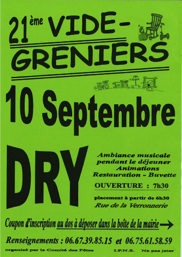 Vide grenier Dry 10 09 23