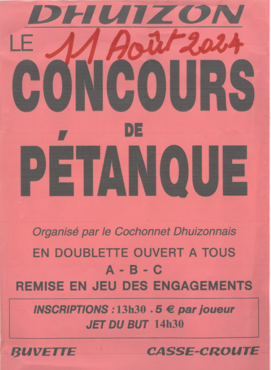 Concours petanque 11 08 2024