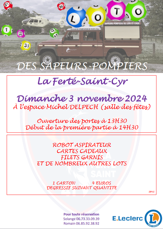 Loto des pompiers LFSC 03 11 24