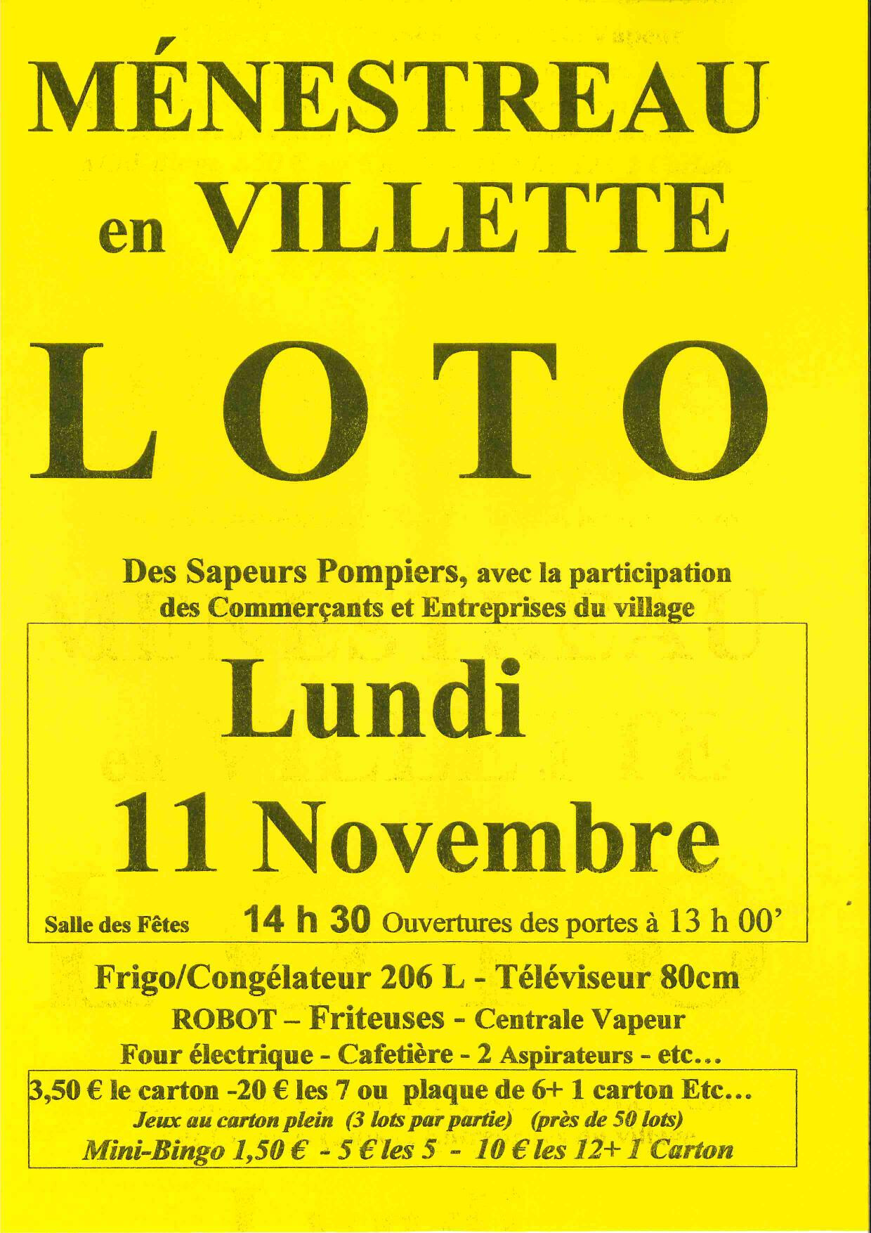 Loto pompiers menestreau 09 11 24