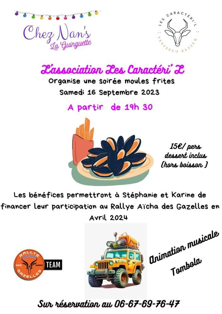 Soiree moules frites 16 09 2023